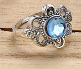 Blue Flower Ring / Sortija Flor Azul